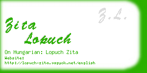 zita lopuch business card